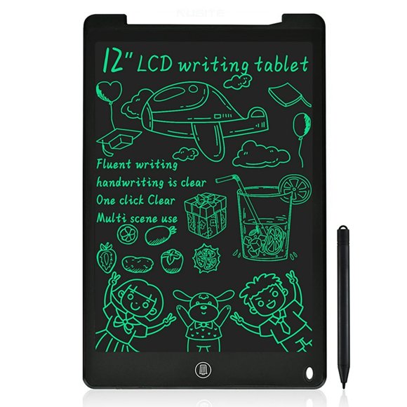 MesaSe LCD Writing Tablet 12 Inch Monochrome Screen with Stylus Drawing Writing Taking Notes Leaving Messages for Toddlers Boys Girls & Adults Black