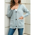 thumbnail image 4 of Sociala Womens Cute Cardigan Sweaters Loose Button Down Vintage Sweater Top with Pockets, 4 of 7