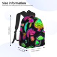 thumbnail image 4 of Vsdgher Bright Mushrooms Print Unisex Large Capacity Bookbag Schoolbag Casual Daypack for High School/College/Teens/Travel/Work, 4 of 8