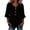Black, variant on Women's 3/4 Length Summer Sleeve Tops Solid Henley Neck Flared Shirts Casual Going Out Shirt Soft Breathable Tunic Top for Work and Daily Wear Yellow M