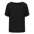 thumbnail image 4 of DailyTrove Women's Solid Color Oversize Short Sleeve T-Shirt - Casual Loose Tee, Comfortable for Lounge & Streetwear, 4 of 6
