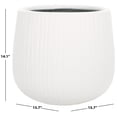 thumbnail image 4 of Safavieh Francia Concrete Ficonstone Modern Solid Round White Plant Pot, 4 of 7