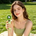 thumbnail image 1 of Linnome Digital Display Handheld Fan High Speed USB Rechargeable Powerful Wind for Outdoor 2.36x2.36x7.48in Z2-Green, 1 of 9