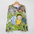 thumbnail image 5 of Rick And Morty Women’s Pajama Top 3D Digital Print Sleepwear Trendy Crewneck Pullovers Long Sleeve Shirts 2XL, 5 of 8