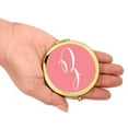 thumbnail image 3 of Koyal Wholesale Gold Compact Mirror Bridesmaid's Wedding Gift, Coral, Monogram Letter Z, 1-Pack, 3 of 5