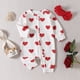thumbnail image 4 of Gibobby pantalones siameses de pierna ancha Conjunto de diademas de mono acanalado con estampado de corazones de manga larga para el Día de San Valentín para niñas pequeñas(Blanco， 6-9 Meses), 4 of 5