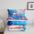 thumbnail image 5 of Erosebridal Cute Axolotl Comforter Set Pink and Blue Axolotl Pattern Kawaii Animal Bed Set Bedroom Decor,King Size Bed Set with 2 Pillowcases, 5 of 7