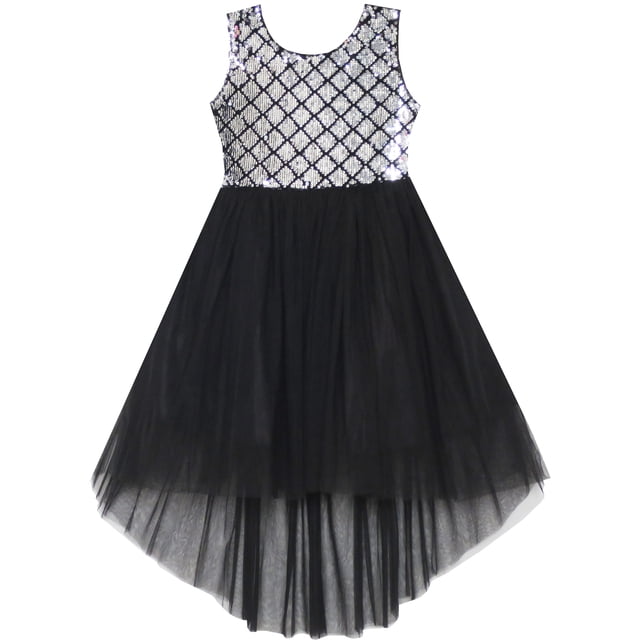 Sunny Fashion Vestido de Niña con Lentejuelas de Malla para Fiesta Boda Princess Tul Talla 7-14