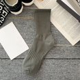 thumbnail image 2 of vnanda Soft Socks 1 Pair Unisex Socks Pure Color Knitted Mid-tube Ankle Protection Soft High Elasticity Anti-slip Warm No Odor Sweat Absorption Adult Four, 2 of 8