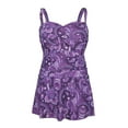 thumbnail image 2 of HDE Women's Plus Swim Dress Tummy Control One-Pieces Swimwear Paisley 22, 2 of 6