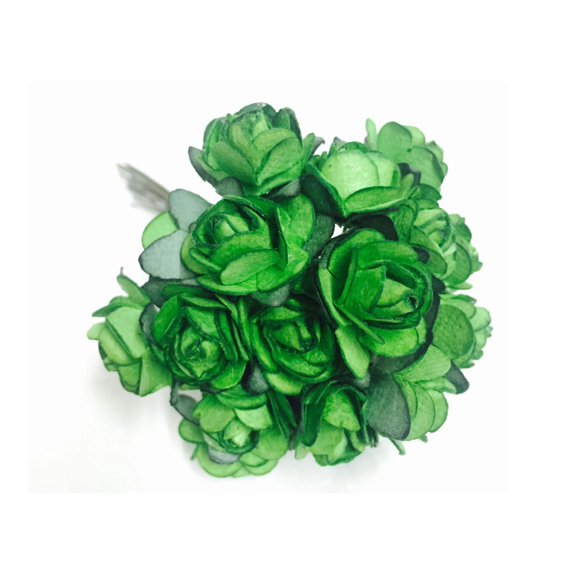 0.75" Mini Mulberry Paper Flower Apple Green(144 Flowers)