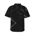 thumbnail image 3 of Easygdp Black Marble Texture Abstract Men's Hawaiian Shirts Print Lapel Short Sleeve for Beach, vacation, party, casual occasions - XX-Large, 3 of 9