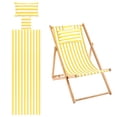 thumbnail image 1 of Uxcell Chaise à Sangle de Plage de Remplacement en Toile pour Salon avec Oreiller à Rayures Fines Jaune, 1 of 7