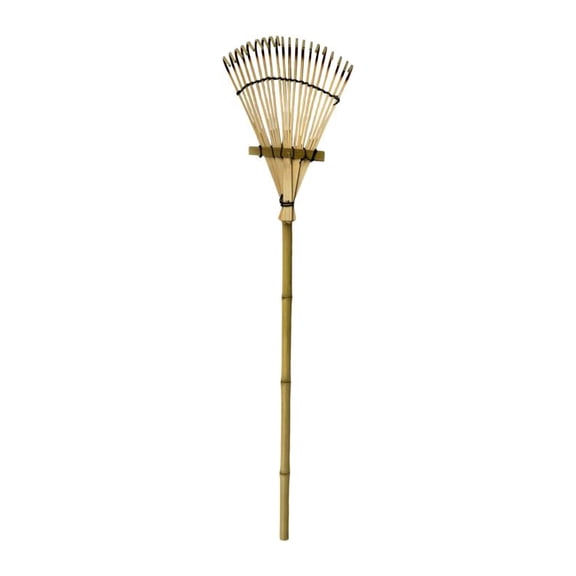 Bamboo Leaf Rake, 21.65 Inch Hand Rake, Lightweight Garden Rake for Collecting Leaves, Debris, Lawn Yard Cleaning