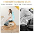 thumbnail image 6 of Gymax Ergonomic Kneeling Chair Wood Rocking Posture Stool w/ Cushion Back Neck Black, 6 of 9