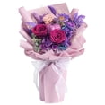 thumbnail image 1 of Ramo de flores preservadas, dobladas al amor, rosa púrpura, 1 of 7
