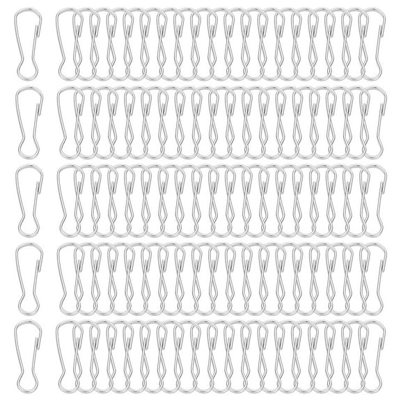 Lanyard Hooks, 100 Pcs 25mm Stainless Steel 304 Spring Snap Hook Metal Clips Clasp for Key Chain Key Rings ID Card Shower Curtain, Silver