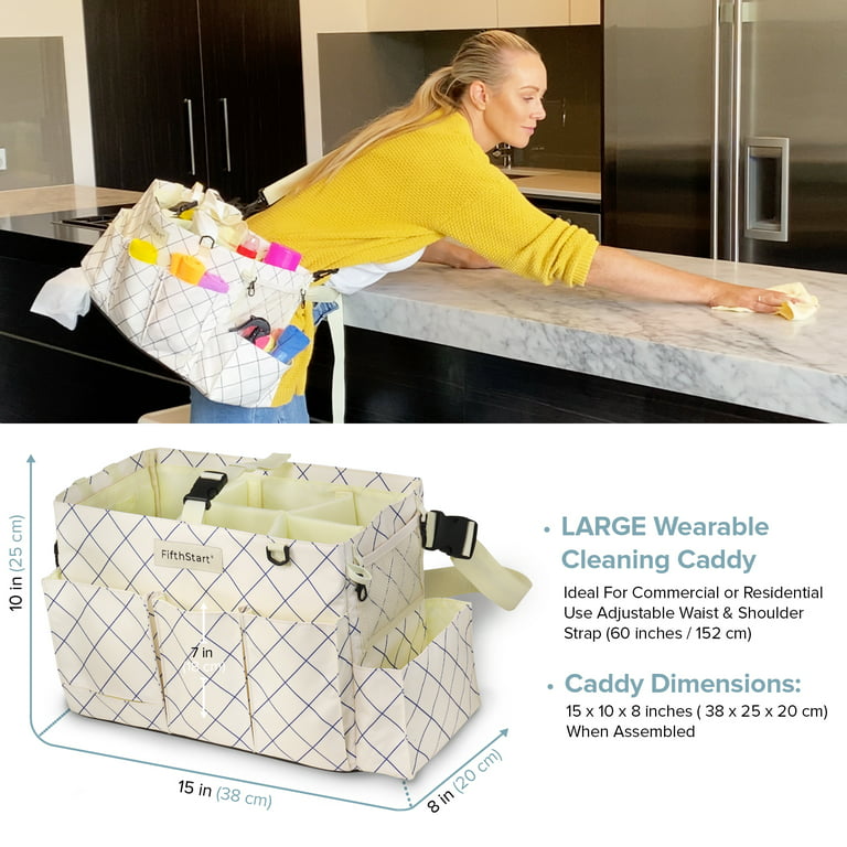 Cleaning Caddy Organizer with Handle, Wearable Cleaning Caddy Bag for  Cleaning Supplies, Cleaning Tote with Shoulder and Waist Straps, Under Sink