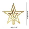 thumbnail image 2 of HCBY Christmas Tree Topper Gold Star with Glitter, Xmas Treetop Decoration 5 Point Star Ornament for Santa Theme Holiday Decor 15cm/6", 2 of 6