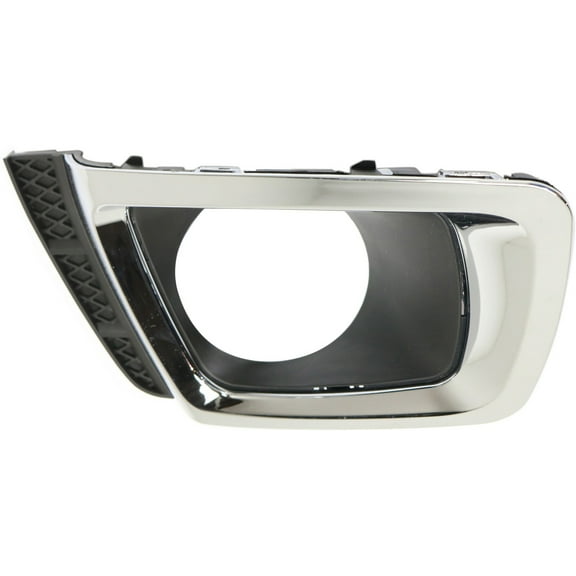 Fog Light Trim Compatible with 2014-2018 Subaru Forester Front, Passenger Side Black and Chrome