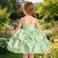 thumbnail image 4 of HJYCHN Dresses for Girls Spaghetti Strap Square Neck Party Dress with Pleated Bodice and Layered Ruffled Skirt for Kids Dress 4-5 Years, 4 of 9