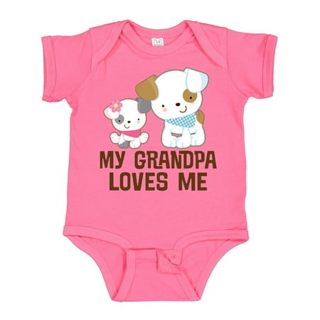 

Inktastic My Grandpa Loves Me Girls Gift Baby Girl Bodysuit