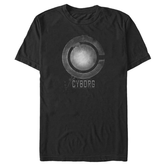 Men's Zack Snyder Justice League Cyborg Silver Logo  Graphic Tee Black Medium