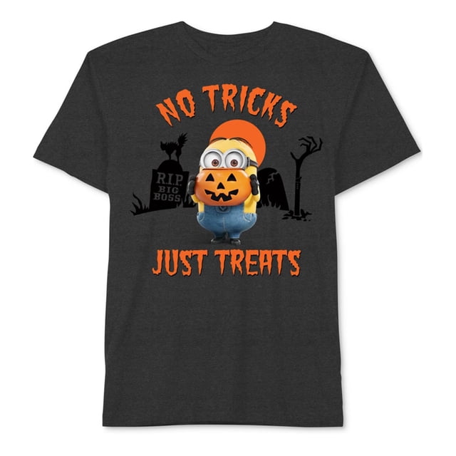 Universal Studios Boys No Tricks Halloween camiseta gráfica, gris, 6 Universal Studios Camiseta gráfica