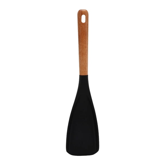 1/2PCS Silicone Ash Spoon, Multifunction Spatula Cooking Spoon, HeatResistant Rubber Silicone Spatula Spoon with Wooden Handle, for Cooking, Serving, Stirring, Scooping, Scraping