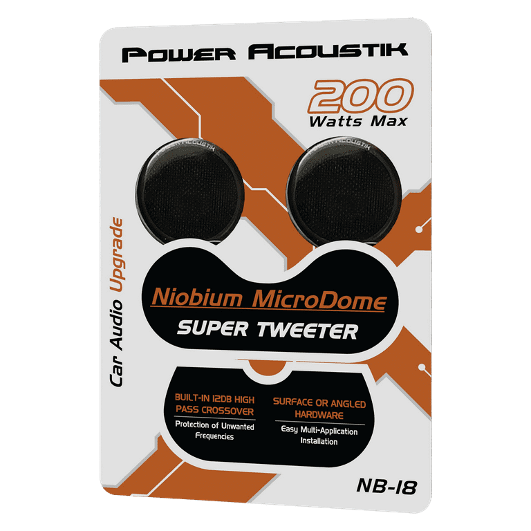Power Acoustik NB-18 200 Watt Max Super Tweeter for Car Stereo