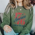 thumbnail image 6 of 1776 America Land of the Free Patriotic Sweatshirt for Women - Vintage Red White Blue USA Pullover Top - 4th of July Independence Day Shirt, 6 of 7