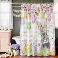 thumbnail image 5 of Shower Curtain for Bathroom Spring Easter Rabbits Eggs Flowers Waterproof Bath Curtains Shower Curtains with Hooks,Gray White Plaid Bathroom Curtain Privacy Drapes for Bathtubs Toilet 72x72in, 5 of 9