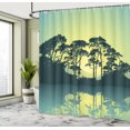 thumbnail image 5 of Ambesonne Abstract Shower Curtain, Forest Tree Landscape, 69"Wx70"L, Blue and Green, 5 of 5