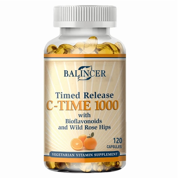 Balincer Vitamin C 1000mg Supplement, 120 Timed Release Capsules, Supports Daily Wellness