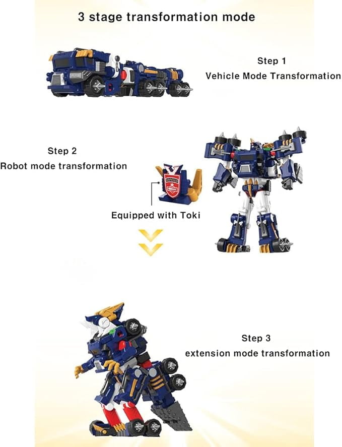 Tobot V Ultra Commander 3 Step Transformation Robot - Robot Monster Car Transformation 11(W) x4.5(H) x11.8(D) in[Parallel imports]