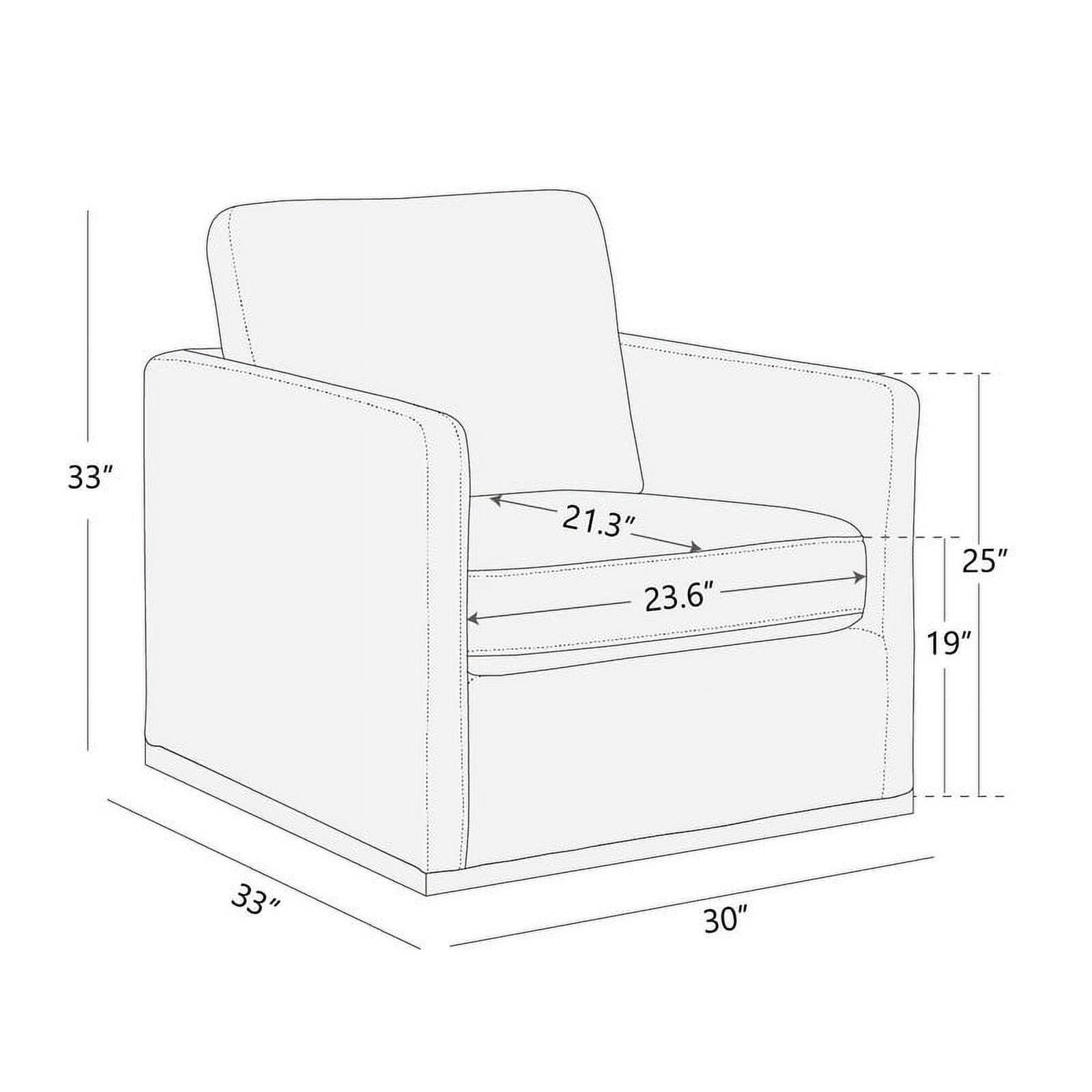 CHITA Swivel Accent Chairs for Living Room, Comfortable Arm Chairs for Bedroom,Faux Leather in Saddle Brown