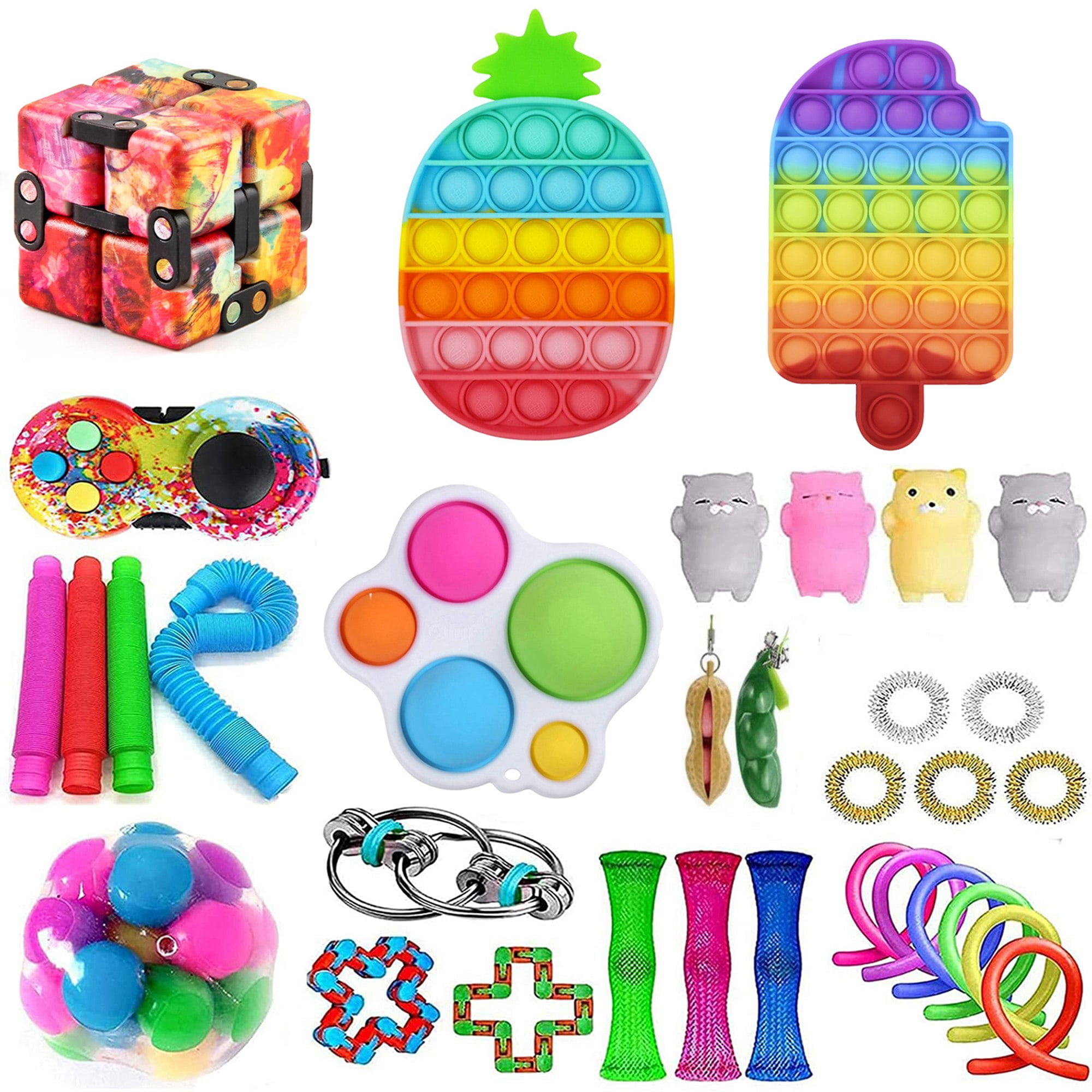 Pudcoco Press Type Toys Set, Stress Relief Toys Kit for