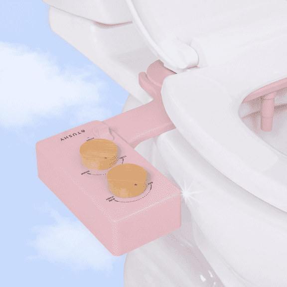 TUSHY Spa Self-Cleaning Warm Water Bidet Attachment, Adjustable Nozzle Angle, Pressure Control, Easy DIY Home Install, Requires Sink Access for Temperature Control, Pink