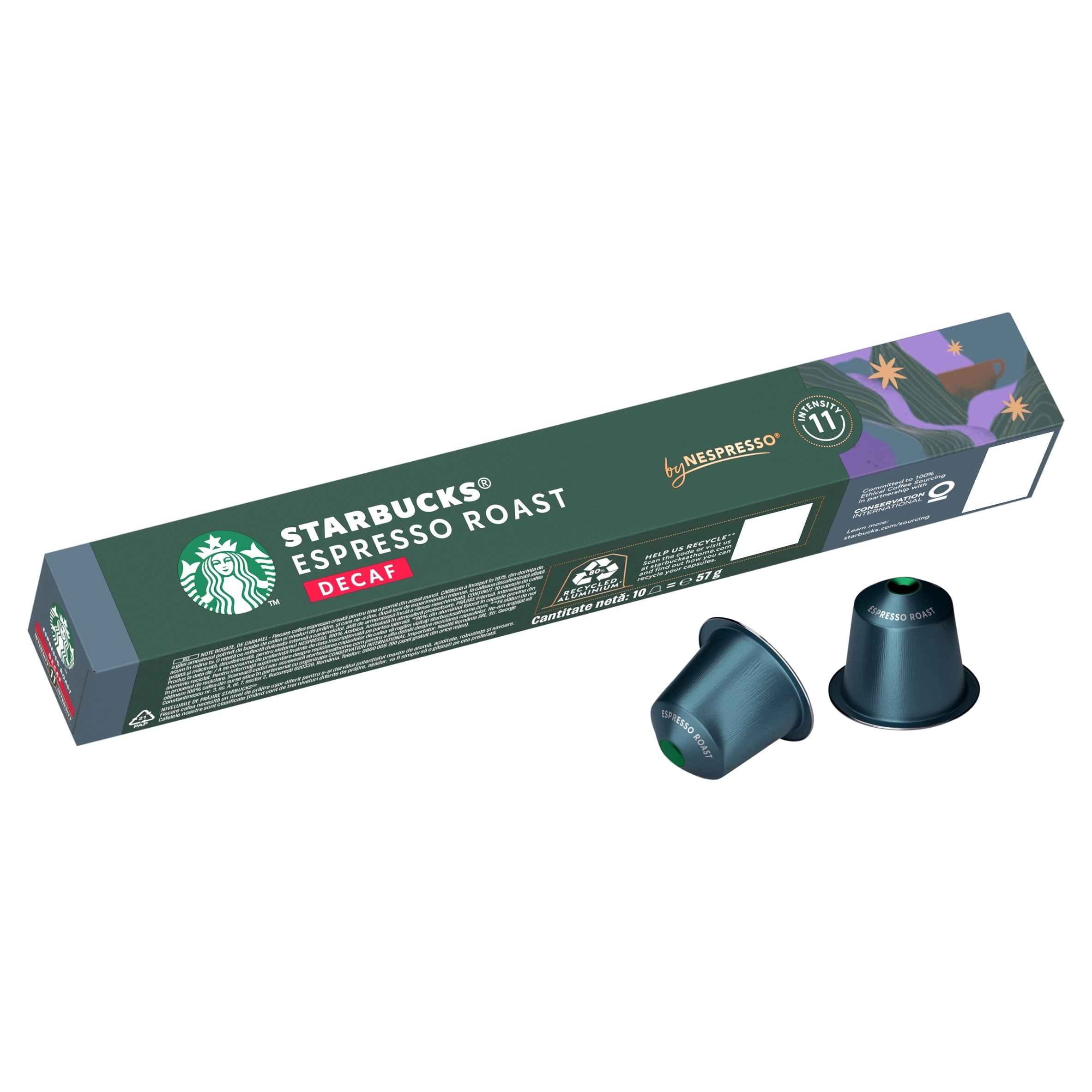 Starbucks by Nespresso Decaf Espresso Roast Coffee Pods x10 57g Imported from Britain