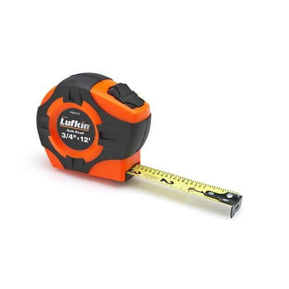 Lufkin PQR1312N Quikread Power Return Yellow Clad Tape Measure, 3/4" x 12'