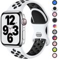 thumbnail image 1 of CHAO Blanco/Negro 2 Piezas Correa Deportiva Compatible con Correa Apple Watch 44 mm 42 mm 45 mm, Correa de Silicona Transpirable con Hebilla de Doble Orificio, para iWatch Series 7 6 5 4, 1 of 5