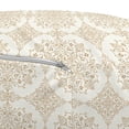 thumbnail image 3 of Traditional Pouf Cover with Zipper, Foliage Pattern with Rich Curlicues Classical Byzantine Tile Design, Soft Decorative Fabric Unstuffed Case, 30" W X 17.3" L, Cream and Pale Brown, by Ambesonne, 3 of 5