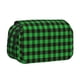 thumbnail image 1 of Disketp Buffalo Plaid Green Black Estuche de Lápices de Doble Capa con Tapa Abatible y Cremallera, Organizador Escolar para Adolescentes y Adultos, 1 of 7