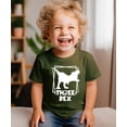 thumbnail image 3 of Three Rex Square T-Rex Dinosaur 3rd Birthday Shirts for Baby Toddler & Youth Boys & Girls White on Military Green Shirt 4T, 3 of 5