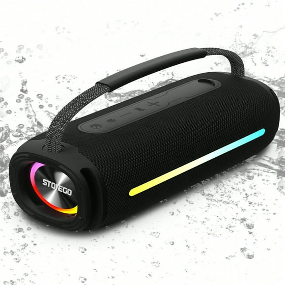 DEELLEEO 1PC Portable Handheld Bluetooth Audio Bluetooth 5.3 Wireless RGB Flash Audio Dual Speaker TWS Bass Stereo Sound IPX6 Waterproof Audio USB-C Charging 3000 MAh For 33 Hours Of Cont
