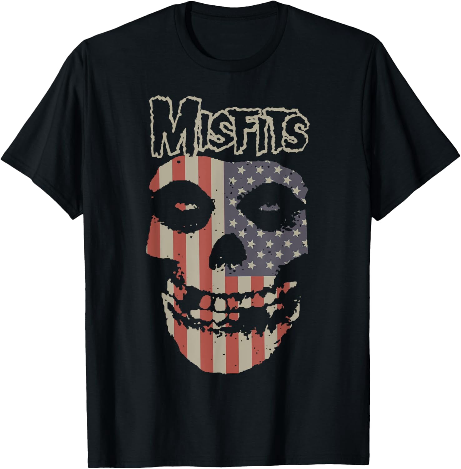 Misfits – T-Shirt Logo Crâne Drapeau Manches Courtes pour Hommes
