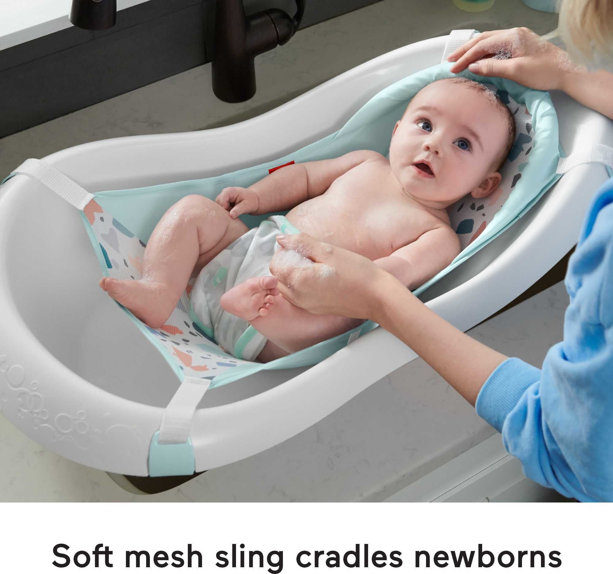 Fisher-Price 4-in-1 Sling 'n Seat Baby Bath Tub Pacific Pebble, Unisex