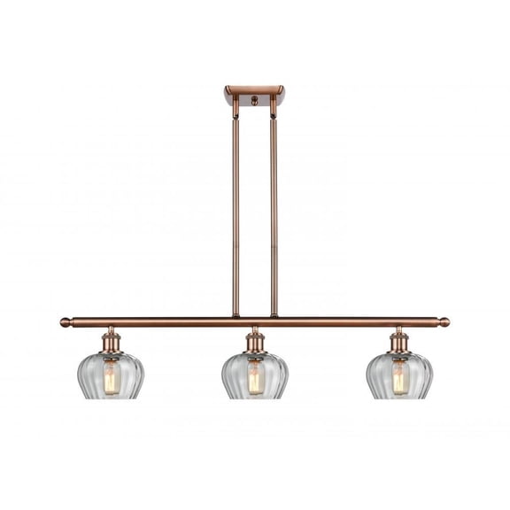 Innovations 516-3I-AC-G92-L-LED Large Fenton 3 Light Island Light part of the Ballston Collection, Antique Copper