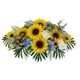 thumbnail image 6 of Mainstays 27.75in Outdoor Artificial Floral Headstone Saddle, Sunflower, Rose, Hydrangea, Yellow Color., 6 of 8
