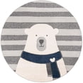 thumbnail image 2 of Unique Loom Whimsy Kids Collection Area Rug - Snowman (7' 1" Round Gray/Ivory), 2 of 9